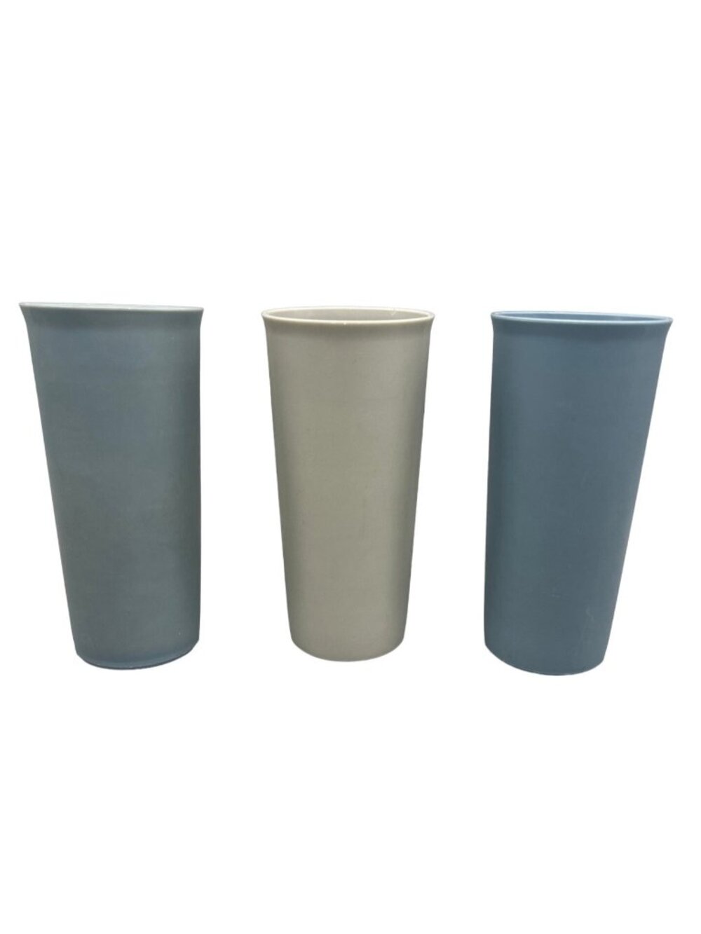 vintage tupperware cups drinkware set of 3 gray 5.5x2.5" plastic READ